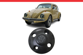 Imagem do produto Calota Centro de Roda Midas Preta com VW Cromado para Volkswagen Fusca - Cod. 4351