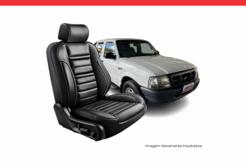 Imagem do produto PROMOÇÃO! - Capa de Couro Preta Grancouro para Banco da Ford Ranger Dupla 2004/... - Cod. 7422