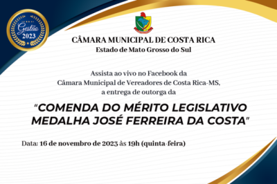 Imagem da notícia Costa Rica: Sessão Solene de entrega da Medalha José Ferreira da Costa será realizada nesta quinta-feira