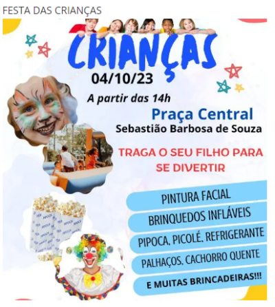 Imagem da notícia Festa das Crianças com brincadeiras e pipoca acontece amanhã em Figueirão