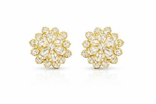 Imagem de Brinco Flor Glamour Dourado