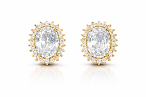 Imagem de Brinco Clips Oval Cravejado Dourado