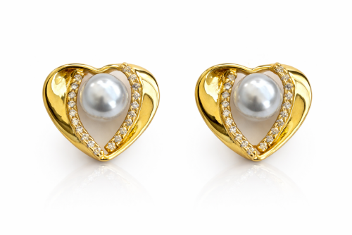 Imagem de Brinco Coração Perolado