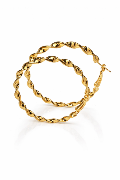 Imagem de Argola Grande Torcida Dourada