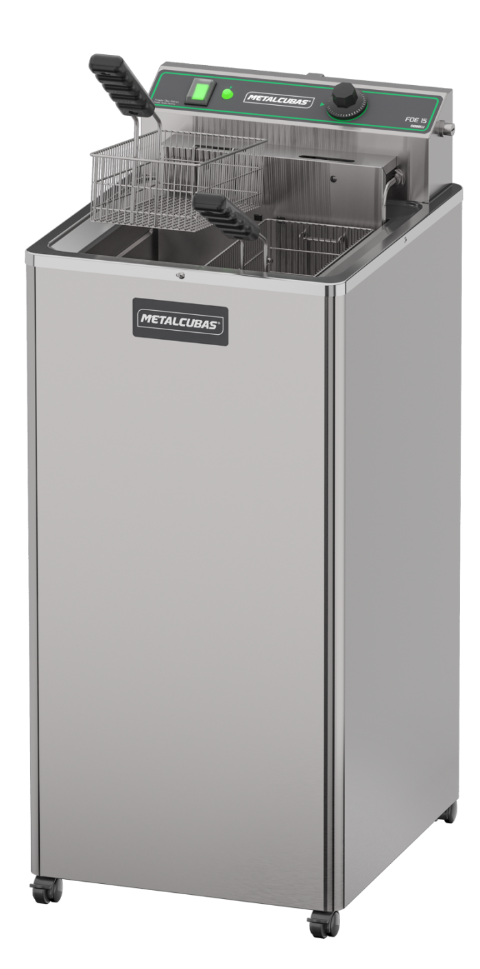 Imagem de FRITADEIRA ELÉTRICA ZONA FRIA 15 LITROS METALCUBAS 8.000W
