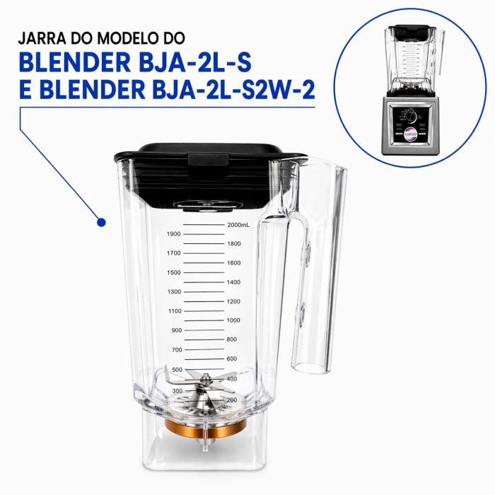 Imagem de Jarra 2 Litros Do Liquidificador Blender BJA-2L-S e BJA-2L-S2W-2