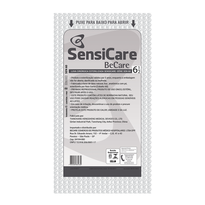 Imagem de LUVA CIRURGICA ESTERIL C/ PO 6,5   BE CARE