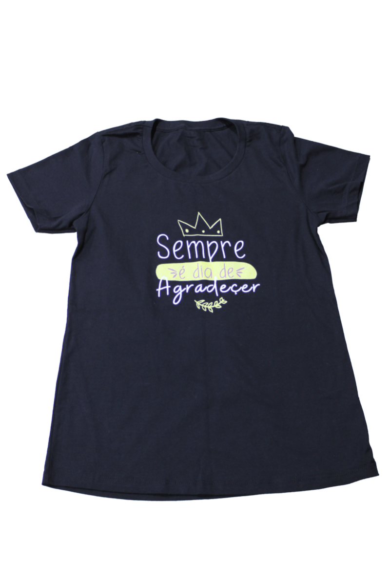 Imagem Principal Banner Camiseta Feminina Oi Linda com Estampa Dia de agradecer - MU1005