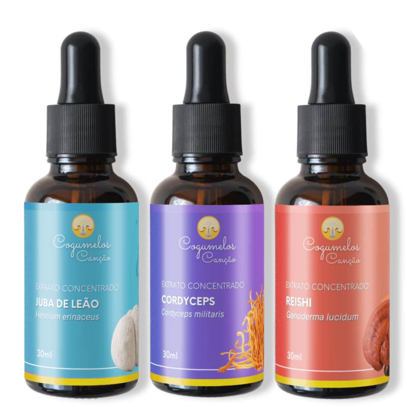 Imagem de Kit Bio Hacking: 1 Juba de Leão + 1 Cordyceps + 1 Reishi
