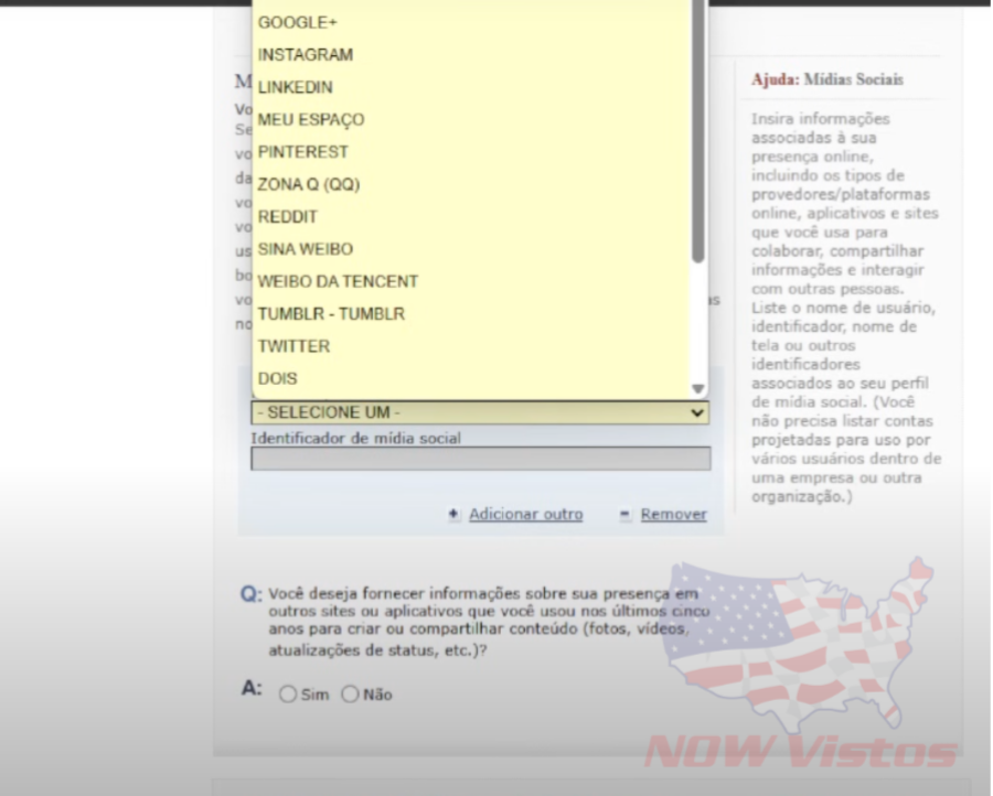 Imagem DS-160%20formulário%20Visto%20Americano%20passo%20a%20passo%20mídias%20sociais%202