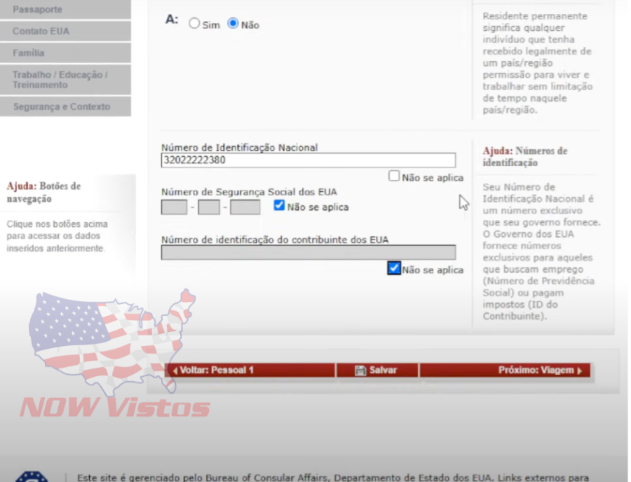Imagem DS-160%20formulário%20Visto%20Americano%20passo%20a%20passo%20dados%20pessoais%204