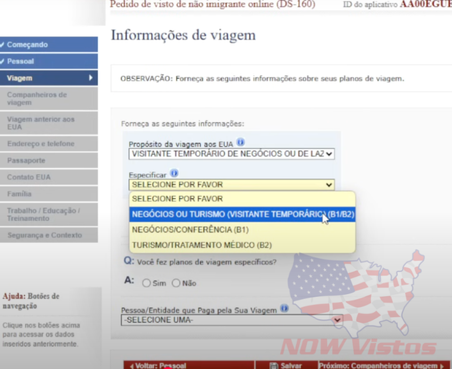 Imagem DS-160%20formulário%20Visto%20Americano%20passo%20a%20passo%20tipo%20de%20visto