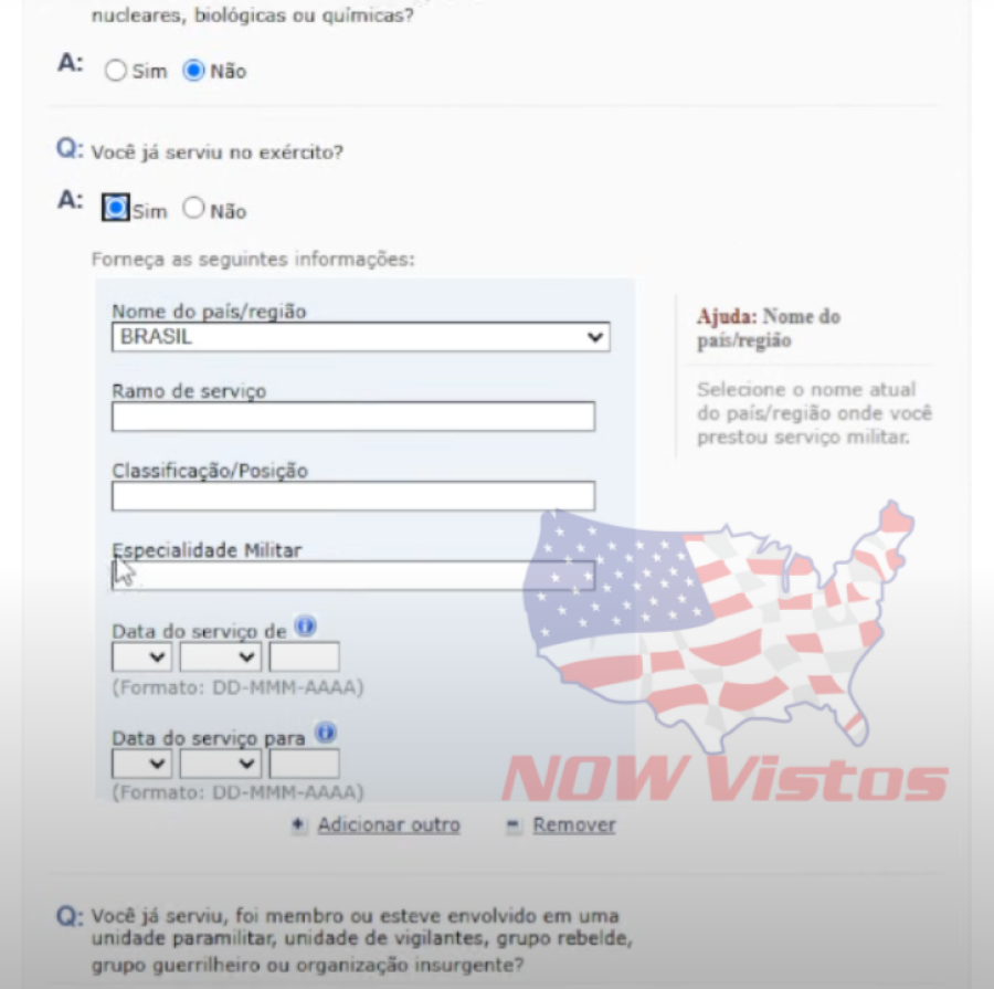 Imagem DS-160%20formulário%20Visto%20Americano%20passo%20a%20passo%20exército