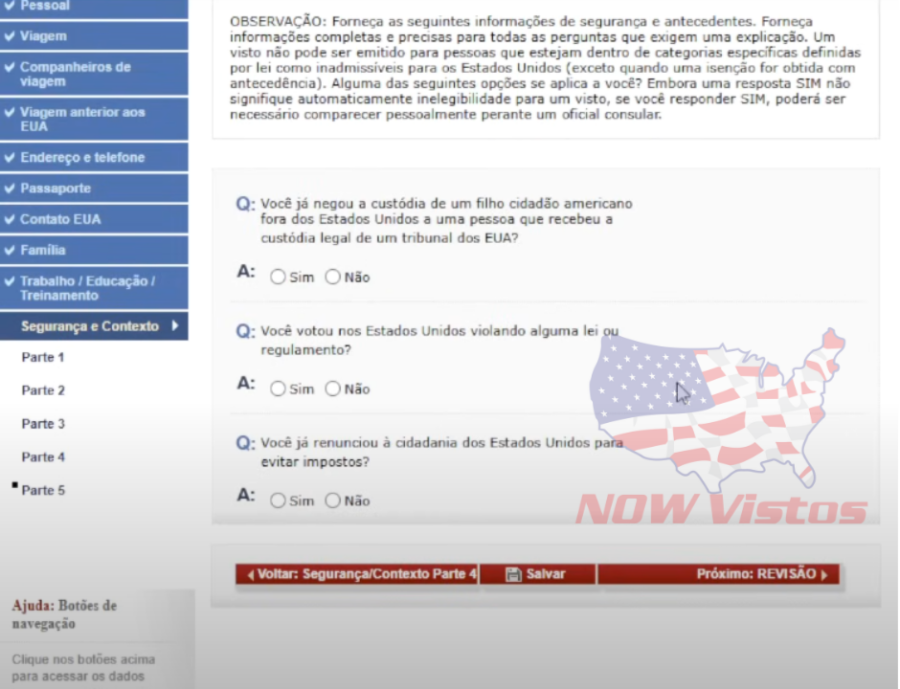 Imagem DS-160%20formulário%20Visto%20Americano%20passo%20a%20passo%20perguntas%20de%20segurança%204