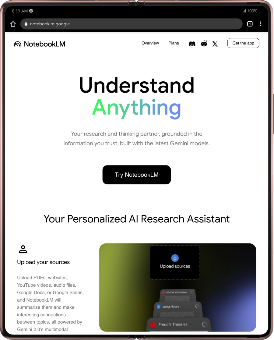 Imagem Galaxy-Fold2-notebooklm.google