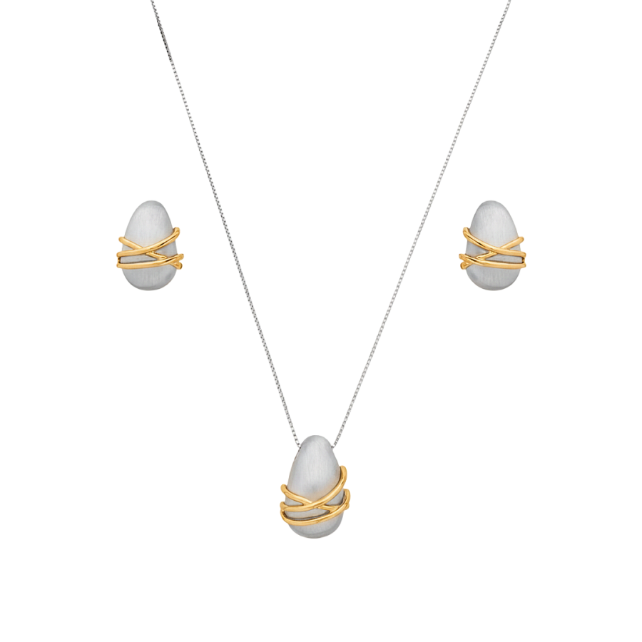 Imagem de Conjunto Organico Acetinado com Detalhe Diamantado