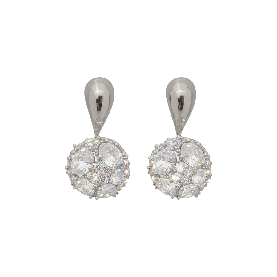 Imagem de Brinco com Esfera Cravejada com Zircônias