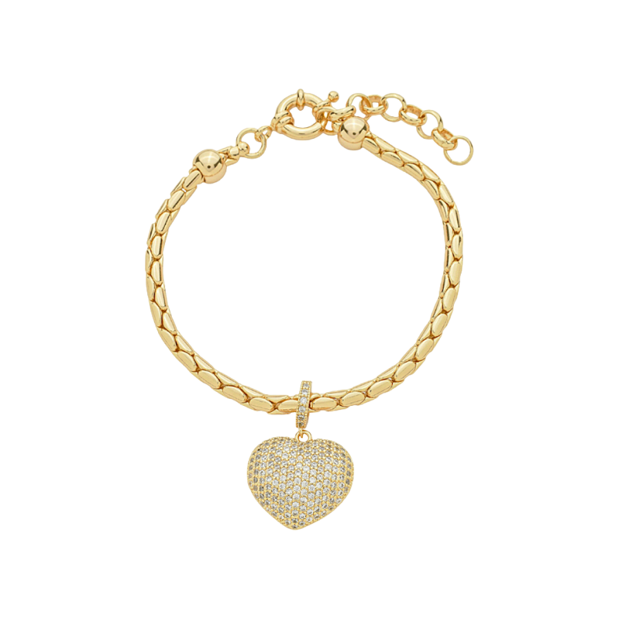 Imagem de Pulseira Coração Malha Intaliana