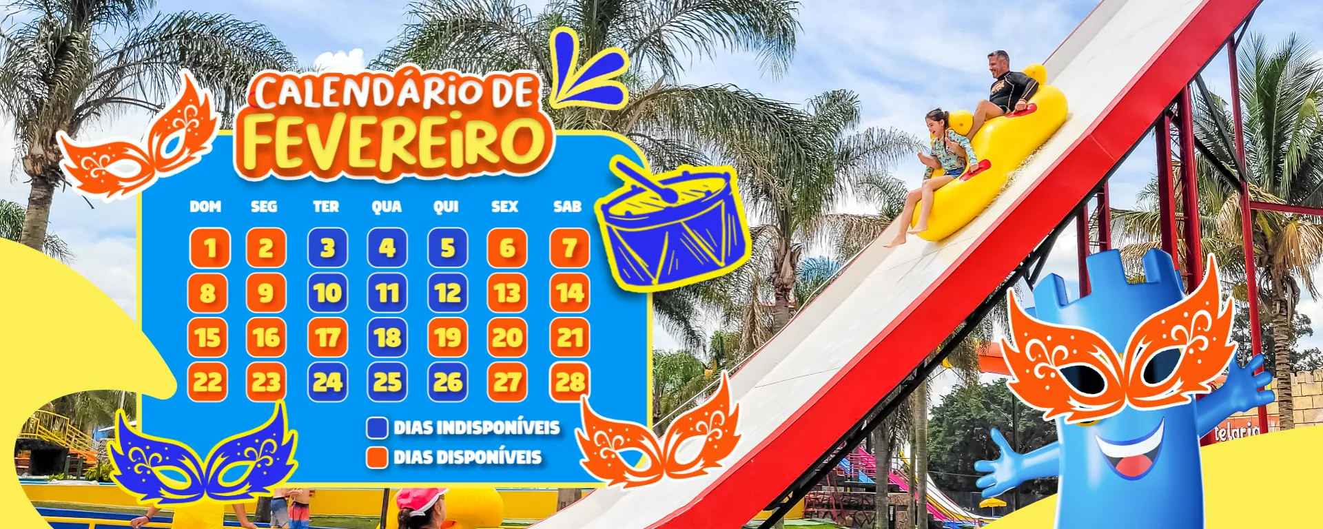 Banner feriado em Castelo Park Aquático