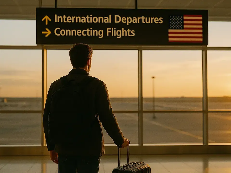 Imagem Homem esperando em um aeroporto