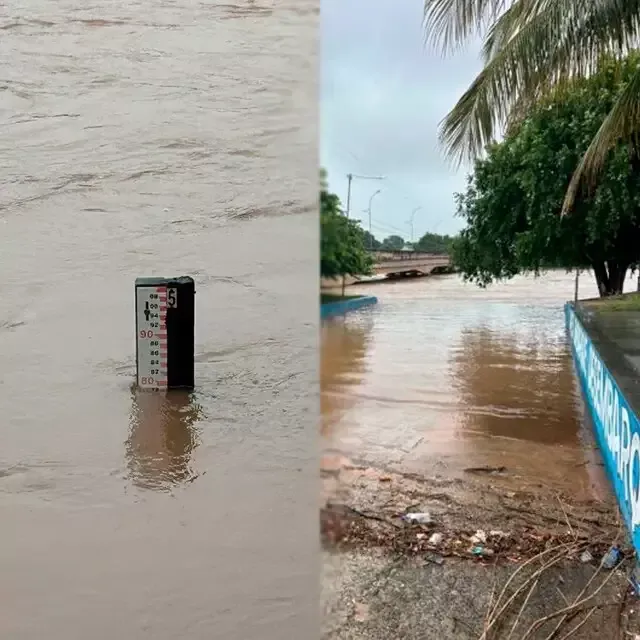 Imagem de compartilhamento para o artigo Rio Taquari atinge cota de alerta de enchente em Coxim e Defesa Civil monitora situação da MS Todo dia