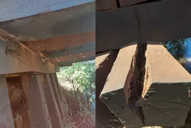 Imagem de compartilhamento para o artigo Moradores denunciam risco de desabamento em ponte de madeira na MS-441 entre Bandeirantes e Camapuã da MS Todo dia