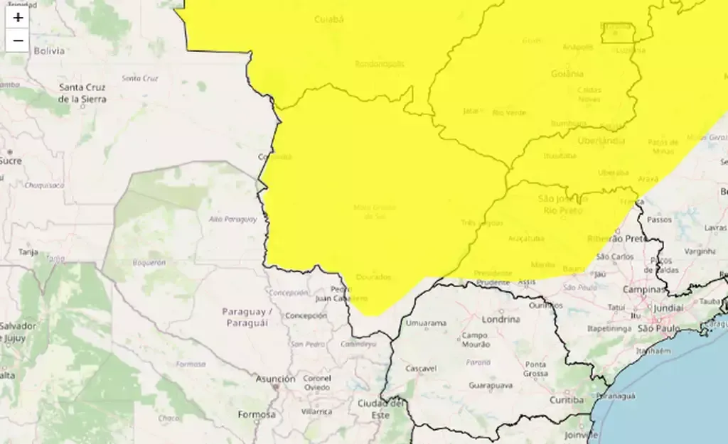 Imagem de compartilhamento para o artigo Alerta de tempo seco atinge Alcinópolis, Camapuã, Cassilândia e mais 10 cidades da região norte de MS da MS Todo dia