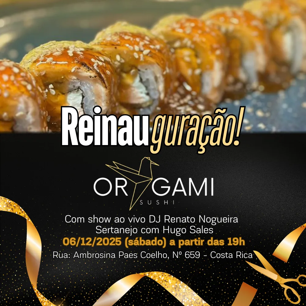 Origami Sushi Reinauguração neste sábado 