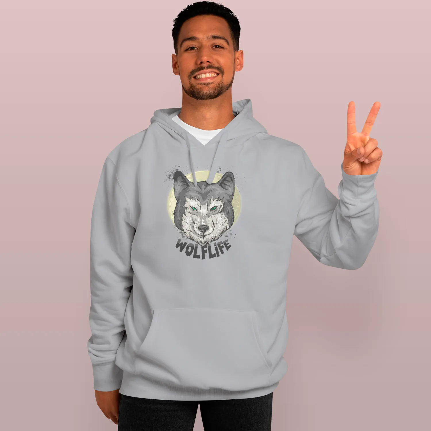 Imagem de Moletom Canguru Masculino Quality WOLFLIFE - Lobo Grande - MU1020