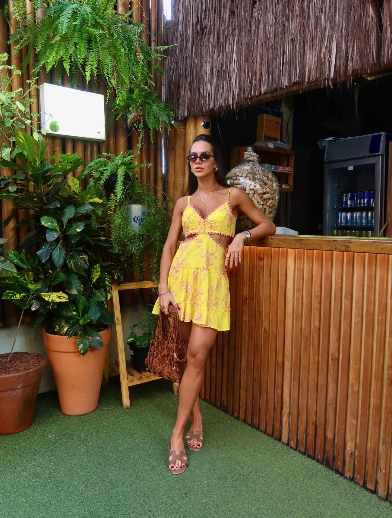 Imagem de Vestido Curto Amarelo Estampado Joana - Cloude