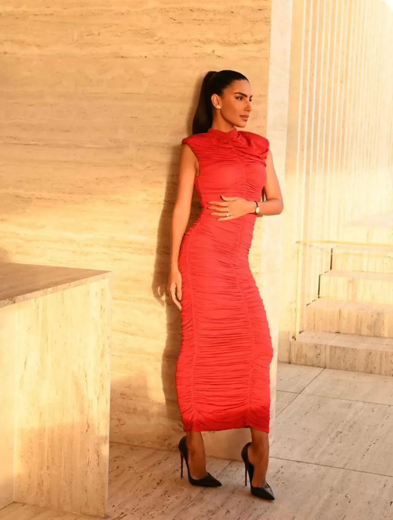 Imagem de Vestido Midi Vermelho Dani - Cloude