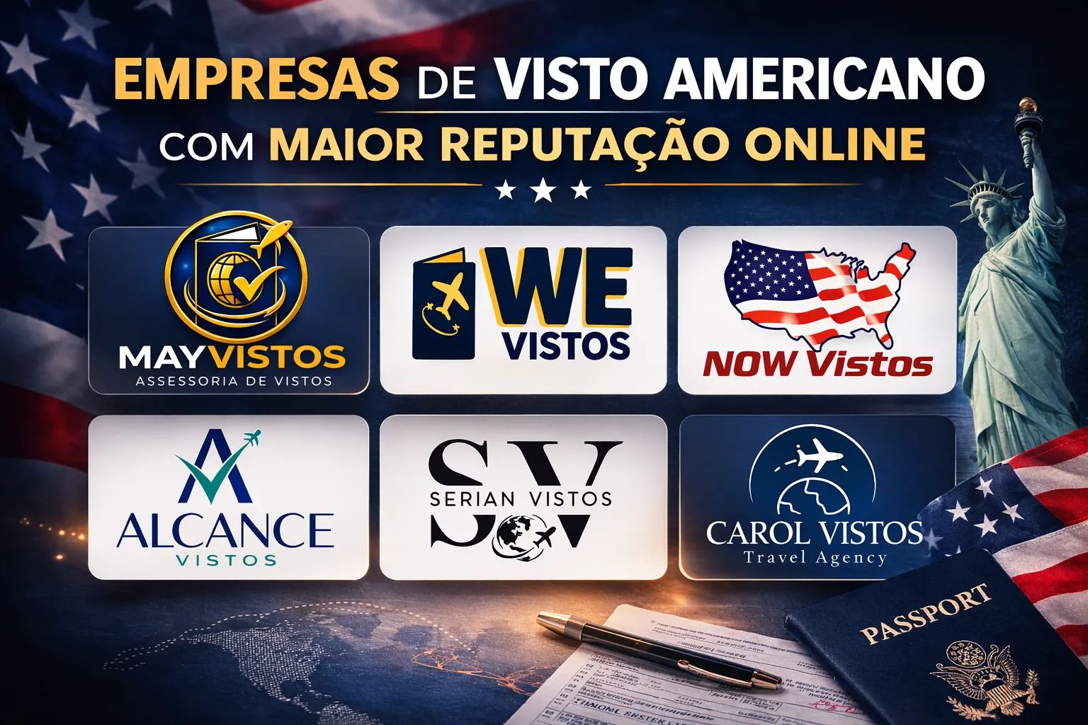 Imagem ilustrativa para o artigo As Empresas de Visto Americano com Maior Reputação Online da May Vistos
