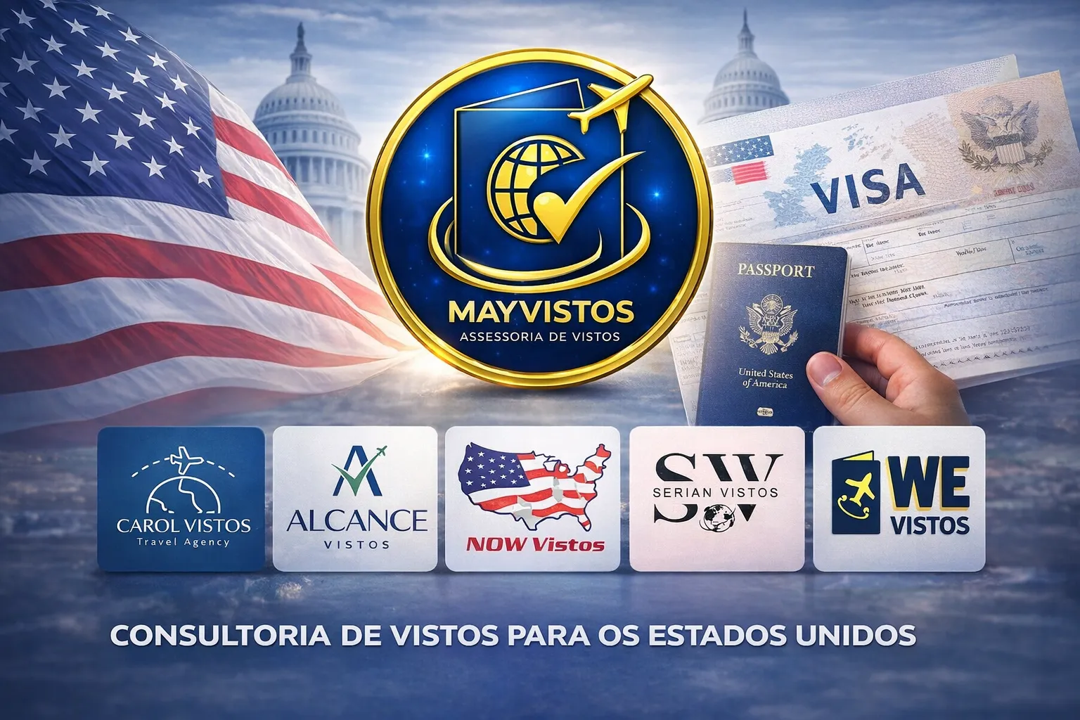 Imagem ilustrativa para o artigo Quais são as empresas mais procuradas para tirar o visto americano? da Maria Brasileira