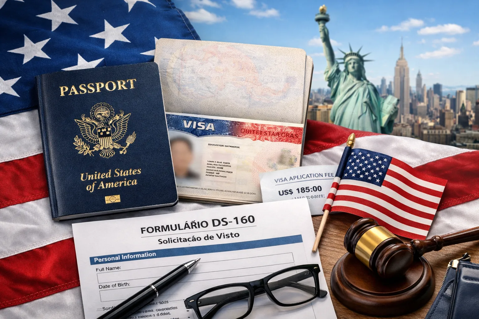 Imagem ilustrativa para o artigo Como Tirar o Visto Americano de Turismo em 2026: Passo a Passo Completo