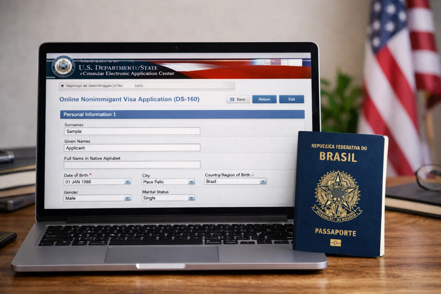 Imagem ilustrativa para o artigo ORIENTAÇÃO PARA FORMULÁRIO DS-160: Entenda os Termos Técnicos e Evite Erros que Podem Comprometer Seu Visto Americano da May Vistos