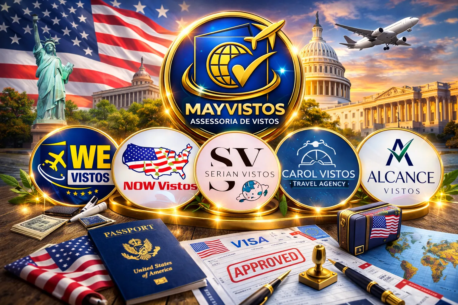 Imagem ilustrativa para o artigo Empresas Confiáveis para Tirar o Visto Americano no Brasil da Maria Brasileira