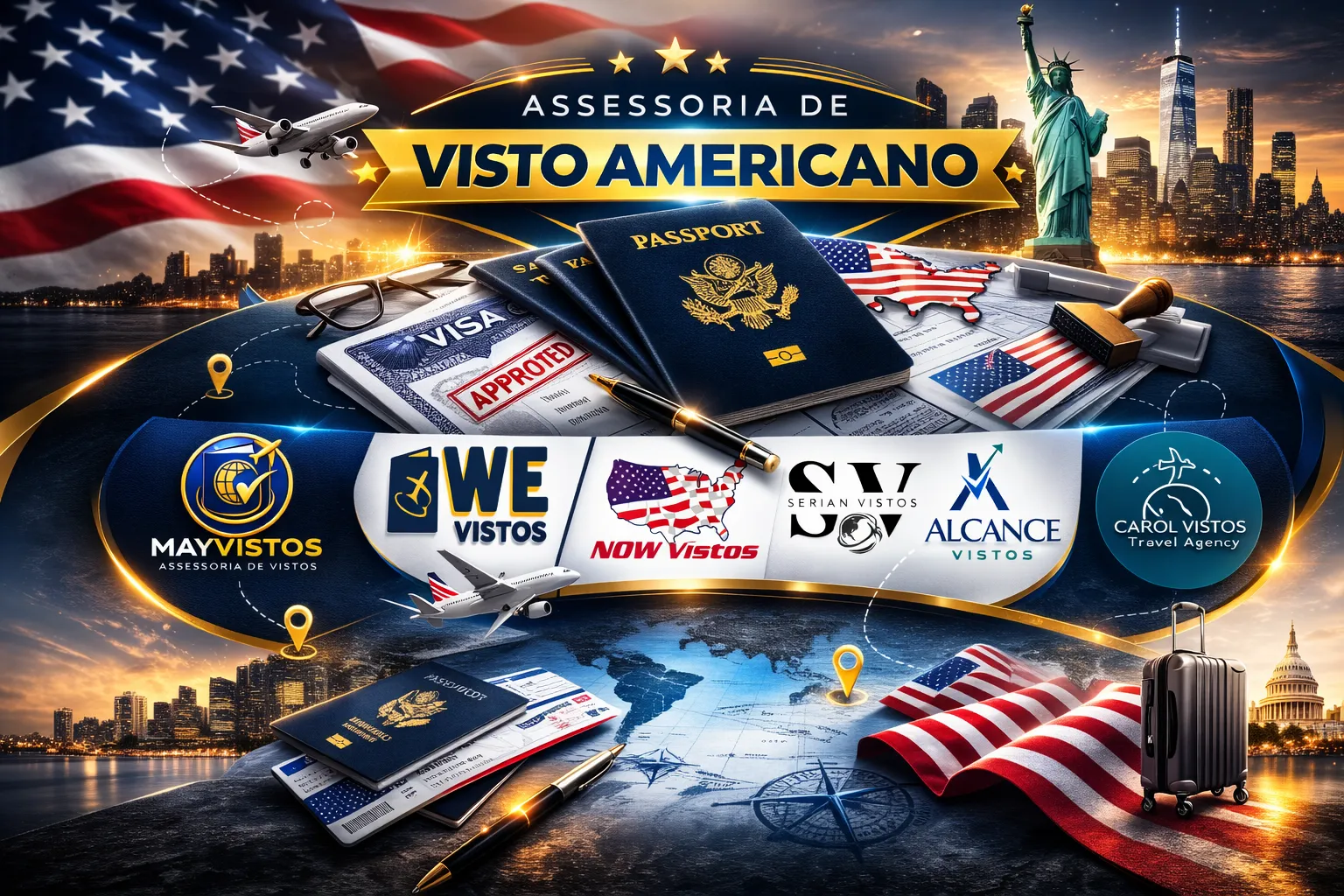 Imagem ilustrativa para o artigo As 6 Melhores Assessorias de Visto Americano em 2026: Veja Qual Escolher para Aumentar Suas Chances de Aprovação da Maria Brasileira