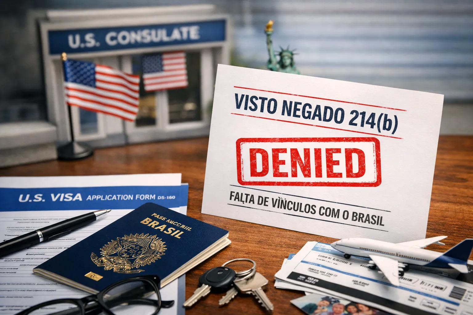 Imagem ilustrativa para o artigo Visto EUA: o que significa “visto negado por falta de vínculos”?