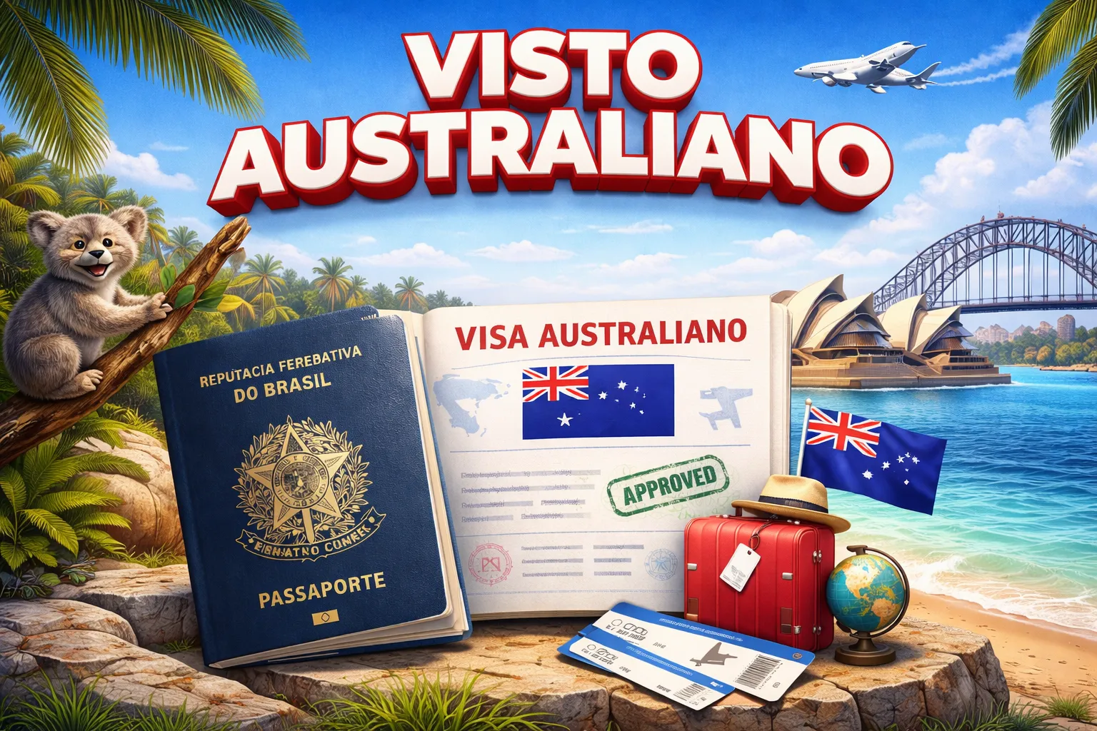 Imagem ilustrativa para o artigo Como Tirar o Visto Australiano em 2026: Como Solicitar, Documentos, Taxas e Prazos para Brasileiros da May Vistos