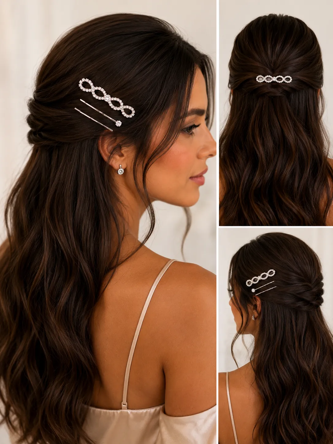 Imagem de Cartela Presilia e Grampos de Cabelo Prateado