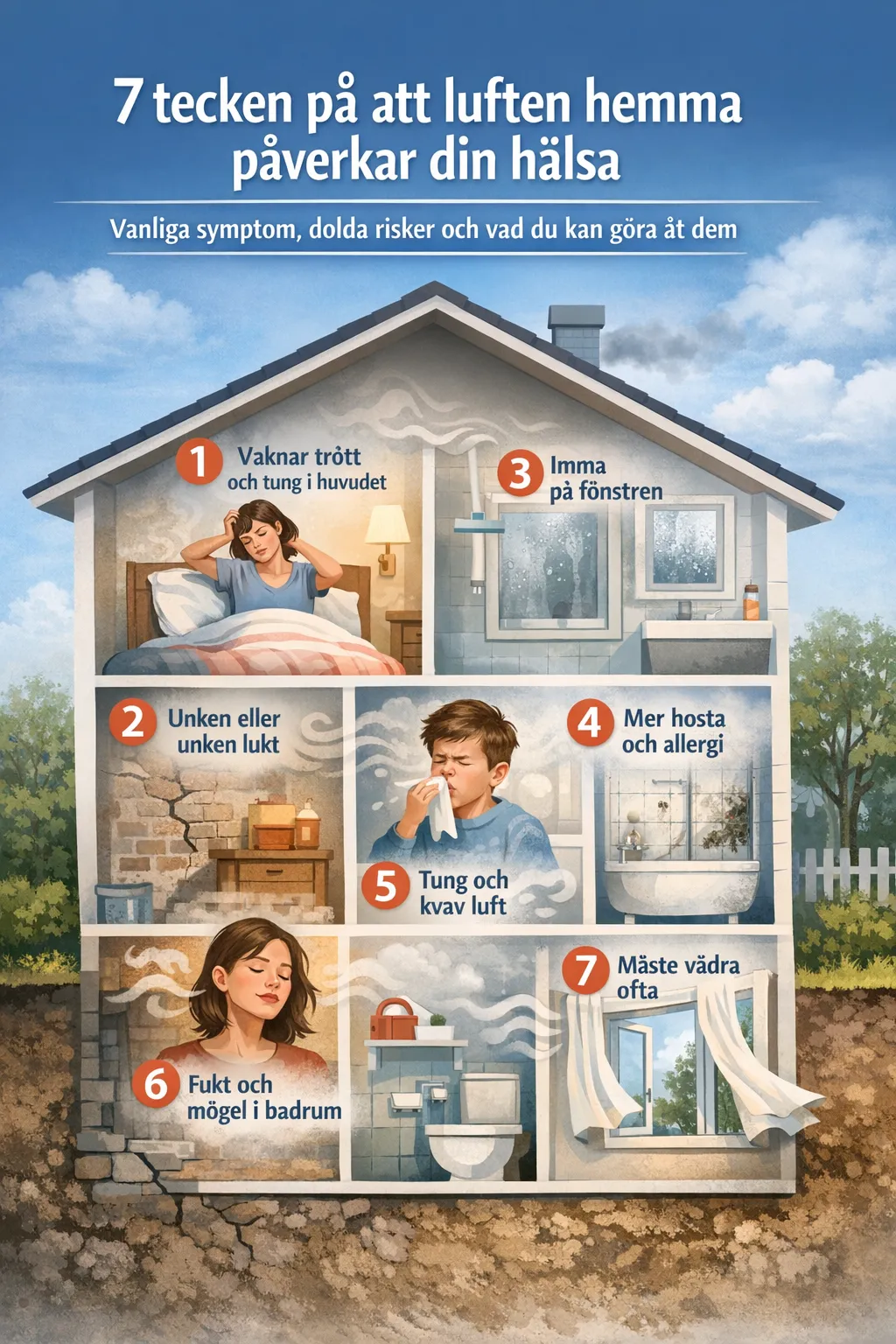 Illustrativ bild för Pureflow artikel7 tecken på att luften hemma påverkar din hälsa