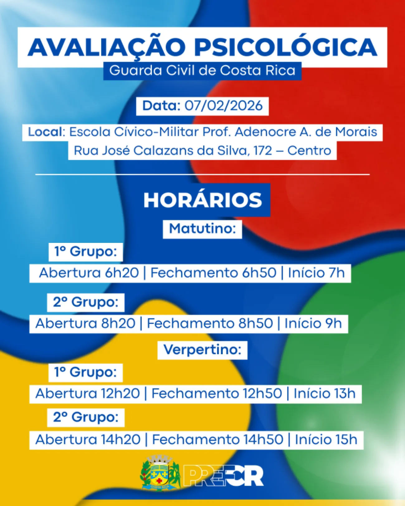 Ilustração da notícia Concurso da Guarda Civil de Costa Rica convoca candidatos para avaliação psicológica da MS Todo dia