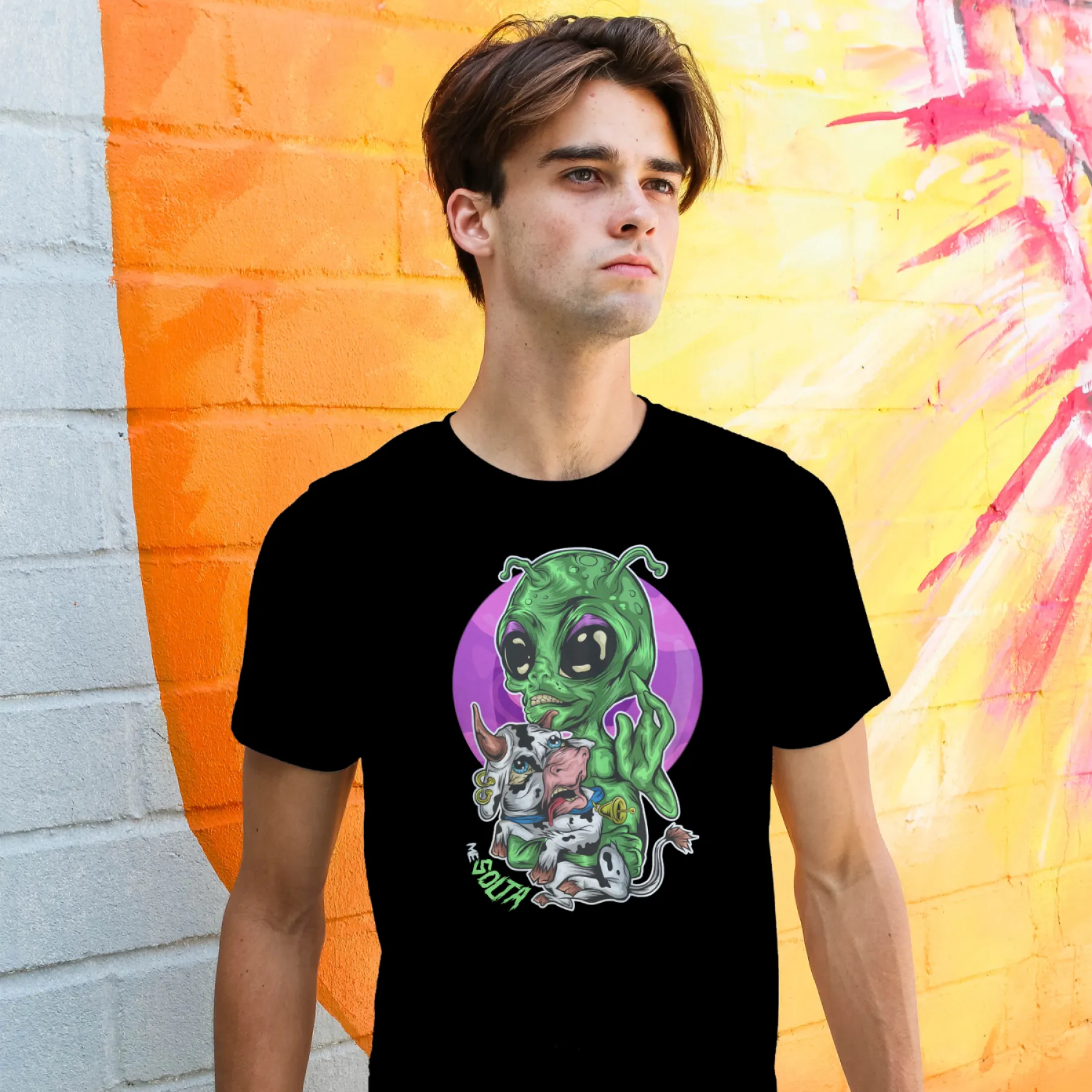 Imagem de Camiseta T-shirt Masculina Prime ME SOLTA - Alien Cow - MU1009