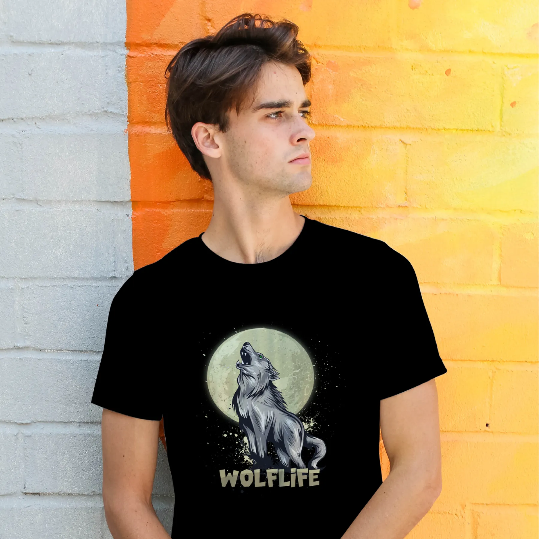 Imagem de Camiseta T-shirt Masculina Prime WOLFLIFE - Lobo Uivante - MU1021