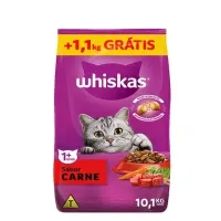 Imagem de Ração Whiskas Gatos Adultos Carne - 500g, 900g, 2,7kg e promoção leve 10kg pague 9k