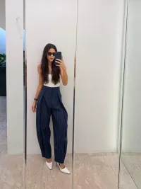 Imagem de CALÇA LISTRADA NAVY AZUL ISA - CLOUDE