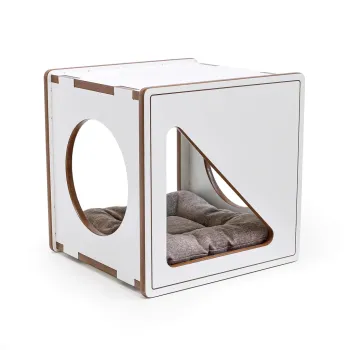 Imagem do produto Nicho para gatos com 40x40 com cobertor nos tamanhos branco e preto