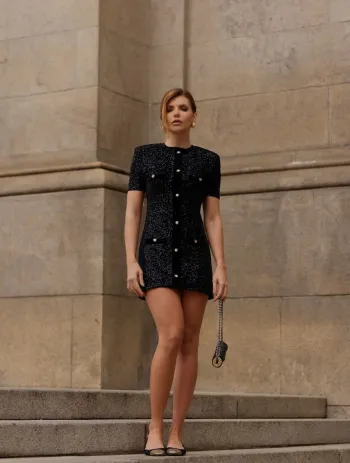 Imagem de Vestido Preto Paetês - Júlia