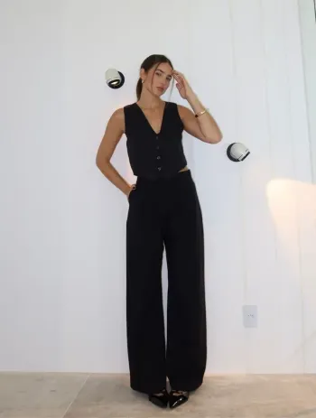 Imagem do produto Calça Alfaiataria Preta Silvia - Cloude