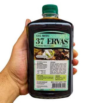 Imagem do produto Garrafada Chá Misto 37 Ervas 500ml Emagrecimento e Bem-Estar Natural